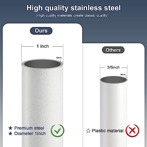 Sliding Door Security Bar,17.7-50.5inch Adjustable Locking Window Safety Bar with Rubber Tips,Diameter 1inch Window Security Bar for Home Apartment (White)