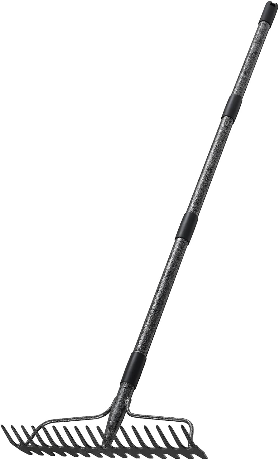 63'' Bow Rake ,17 Tines Metal Head Rake with Stainless Steel Handle,Heavy Duty Garden Rake for Loosening Soil Gathering Leaf Leveling Lawn Farming Land Management Yarn Thatch Rake