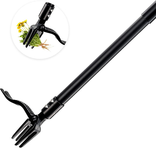 Weed Puller with Long Handle- 63inch - Adjustable Stand Up Weed Puller Tool, Heavy Duty Stand Dandelion Digger Puller, Ergonomic Standing Weeding Puller Tool Weed Picker for Garden Lawn Farmland