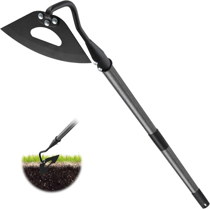 Hoe Garden Tools - Hardened Hollow Garden Hoe with Long Handle 55 Inch - Heavy Duty Metal Garden Hoes Manual Weeder