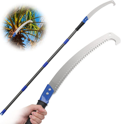 7.5FT Extension Pole Saw for Tree Trimming-Manual Tree Branches Pruner-Long Extendable Splicing Pole Pruning Saw Tree Trimmer with Adjustable Pole