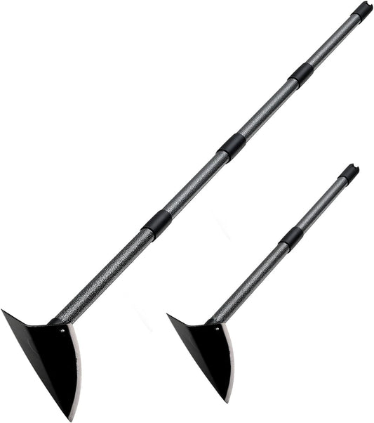 Triangle Hoe with Long Handle- 15 to 72 Inch Adjustable, Heavy Duty Metal Garden Hoe for Gardening Weeding Digging Loosening Soil Edging Cultivating, Handheld Triangular Garden Hoe