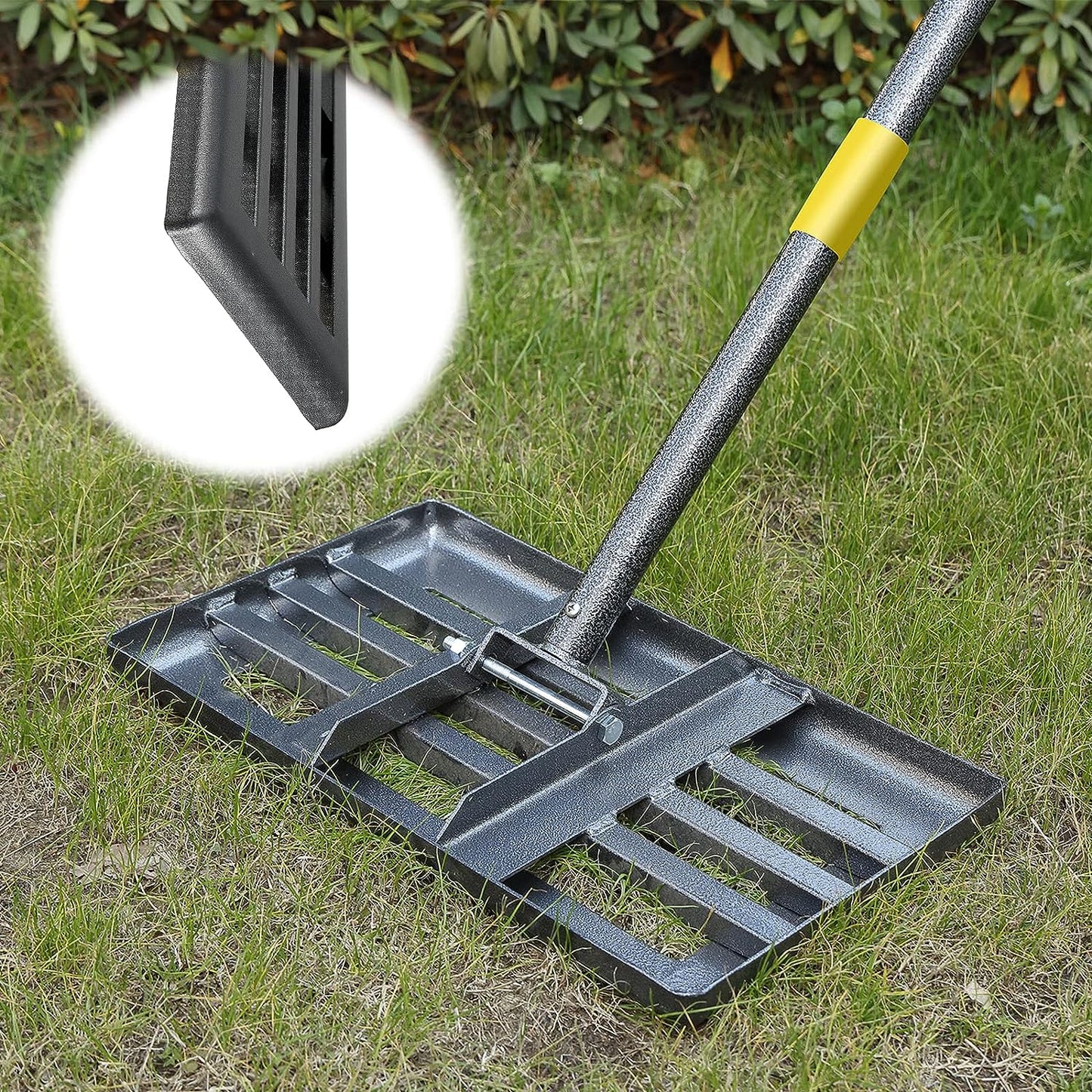 Lawn Leveling Rake, 5FT Heavy Duty Lawn Leveler Adjustable Peat Moss Spreader Dirt Ground Level Tool for Yard Garden Golf Course Farm Pasture