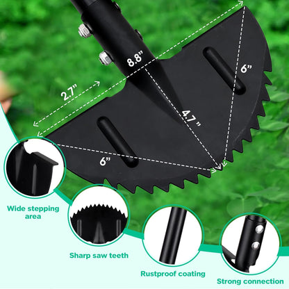 Half Moon Manual Lawn Edger - 36 Inch Long Handle- Heavy Duty Manual Edging Tool for Driveway, Sidewalk, Flower Bed, Landscaping Black