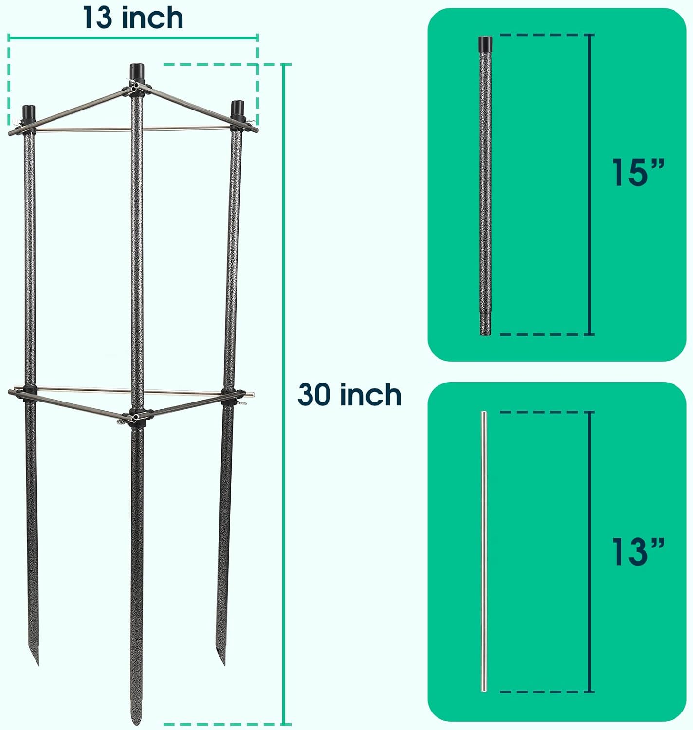 Tomato Cage,2-Tier Metal Plant Support for Gardening - 30" Tomato Cage for Climbing Plants, Vegetables, and Flowers…