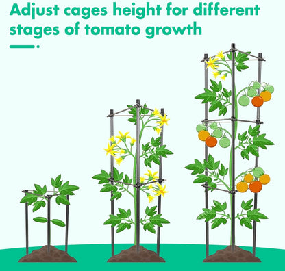 Tomato Cage,2-Tier Metal Plant Support for Gardening - 30" Tomato Cage for Climbing Plants, Vegetables, and Flowers…