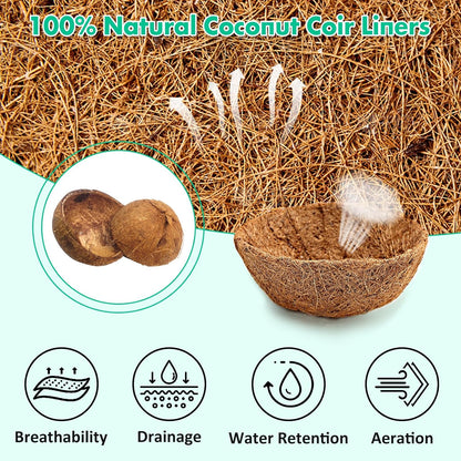 6 Pieces 8 Inch Round Coco Liners Hanging Basket Replacement, Natural Coconut Coco Fiber Liner Planter Basket Liners for Hanging Garden Basket Flower Pot Plants Vegetables