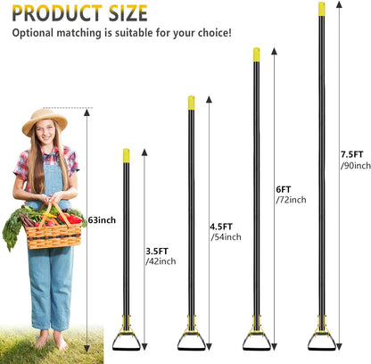 YeYeBest Scuffle Hoe Garden Tool, Stirrup Loop Hoe with 30-42, 54, 72, 90 Inch Adjustable Long Hand, Great for Weeds in Backyard,Vegetable Garden