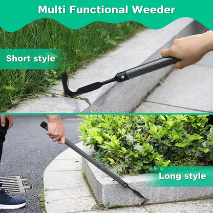 Crack Weeder, Manual Crevice Weeding Tool Weed Puller with Adjustable Handle for Sidewalk Paver Deck Boards, 14.5 or 29” Long Steel Crack Weeder Crevice Weeding Tool with Metal Handle