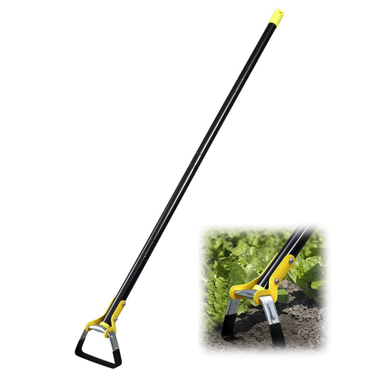 BsBsBest Scuffle Hoe Garden Tool, Stirrup Loop Hoe with 90 Inch Adjustable Long Hand, Great for Weeds in Backyard,Vegetable Garden