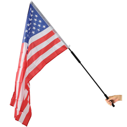 Handheld Flagpoles for 3x5 Flag, 7FT American flag with pole Tangle Free Black Flag Pole Kit for Parade