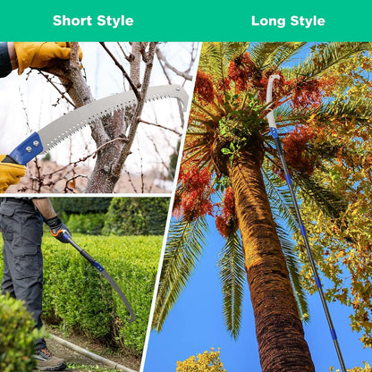 7.5FT Extension Pole Saw for Tree Trimming-Manual Tree Branches Pruner-Long Extendable Splicing Pole Pruning Saw Tree Trimmer with Adjustable Pole