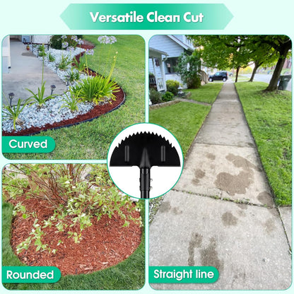 Half Moon Manual Lawn Edger - 36 Inch Long Handle- Heavy Duty Manual Edging Tool for Driveway, Sidewalk, Flower Bed, Landscaping Black