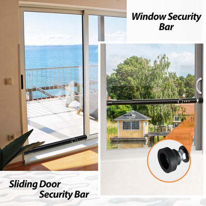 Sliding Door Security Bar Inside 2 Pack Adjustable 18 to 51 Inch Window Security Bar Interior Black Window Locks Security up and Down Window Bars Security Extendable